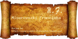 Miserovszki Franciska névjegykártya